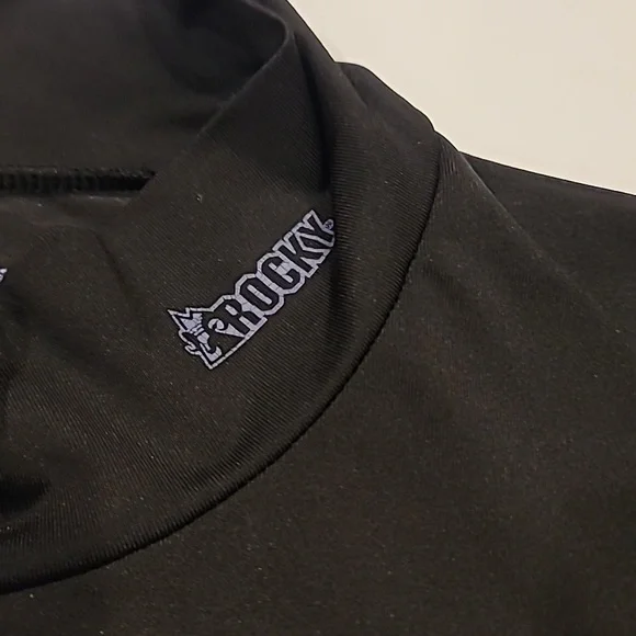 Rocky Microfiber Half Turtle Neck Pullover Shirt Black Brown XL - Picture 8 of 10